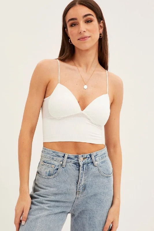 striped women's topsWhite Bralette Seamless