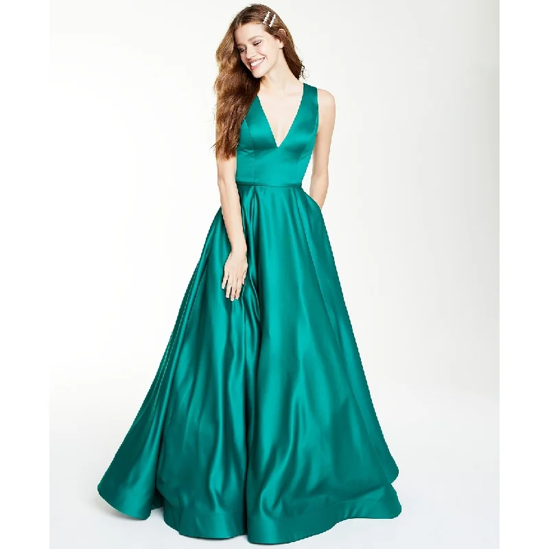 women's club dressesGlamour By Women's Terani Juniors' Satin Gown Bright Green Size 4