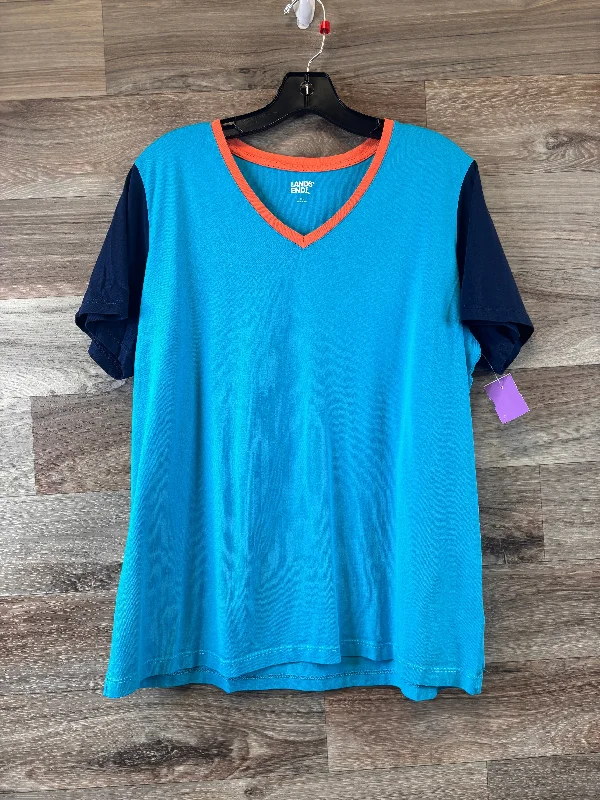 women's T-shirts with faded effectsTop Short Sleeve By Lands End  Size: L