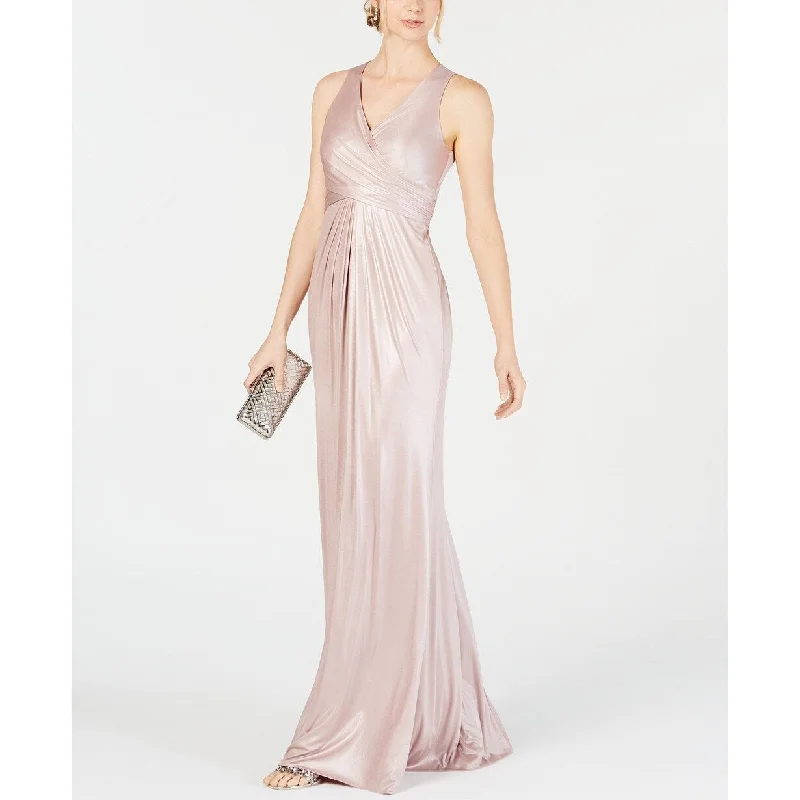 women's casual dressesAdrianna Papell Women's Metallic Mermaid Gown Pink Size 6