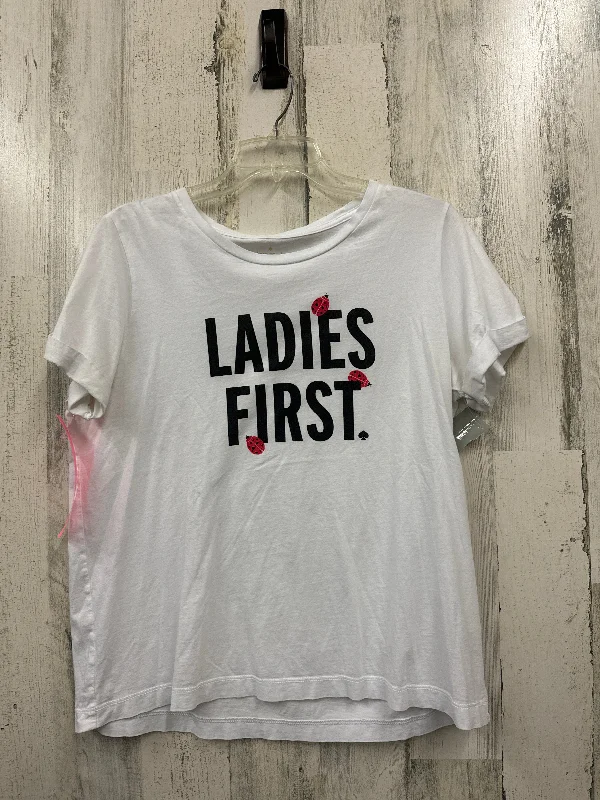 women's T-shirts made of cottonTop Short Sleeve By Kate Spade  Size: L