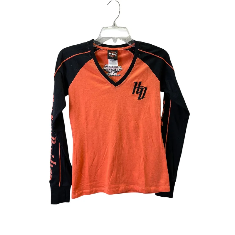 women's tops for relaxed weekendsTop Ls By Harley Davidson In Orange, Size:S