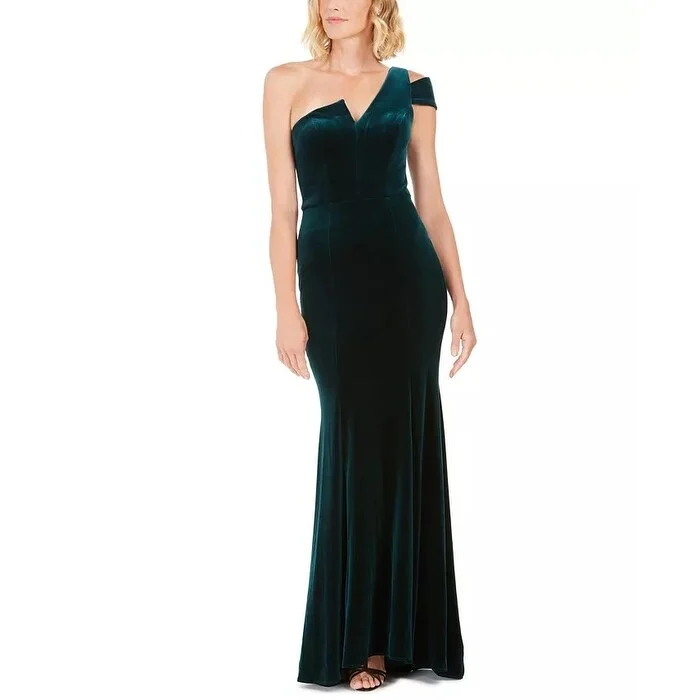 women's ball gown dressesBetsy & Adam Women's Petite Velvet Gown Dark Green Size 1