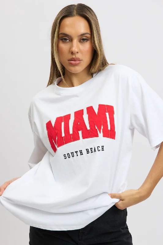 women's tops for those who want to create outfits that reflect their personal style and sense of fashionWhite Graphic Tee Short Sleeve