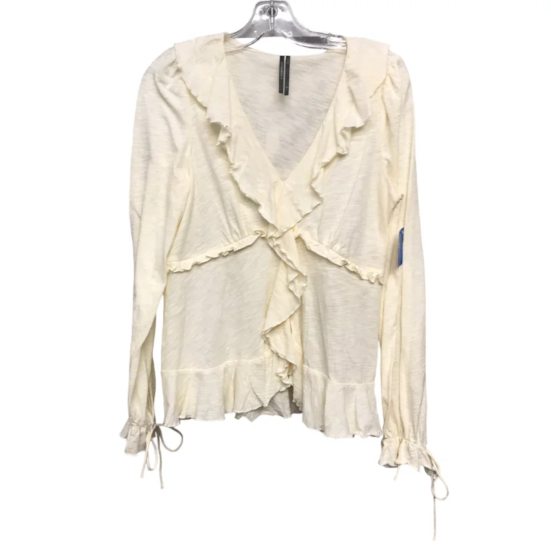 women's tops with embroidery detailsTop Ls By Anthropologie In Cream, Size:S