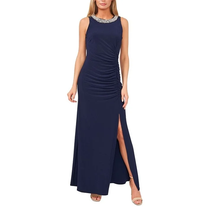 women's plus-size dressesMSK Women's Embellished Front Slit Gown Blue Size 6