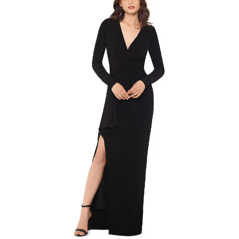 women's wrinkle-resistant dressesXscape Women's V-Neck Gown Black Size 4