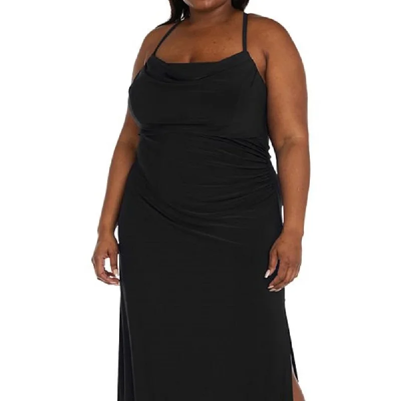 women's chiffon dressesMorgan & Company Women's Cowl Neck Body Con Gown Black Size 20W