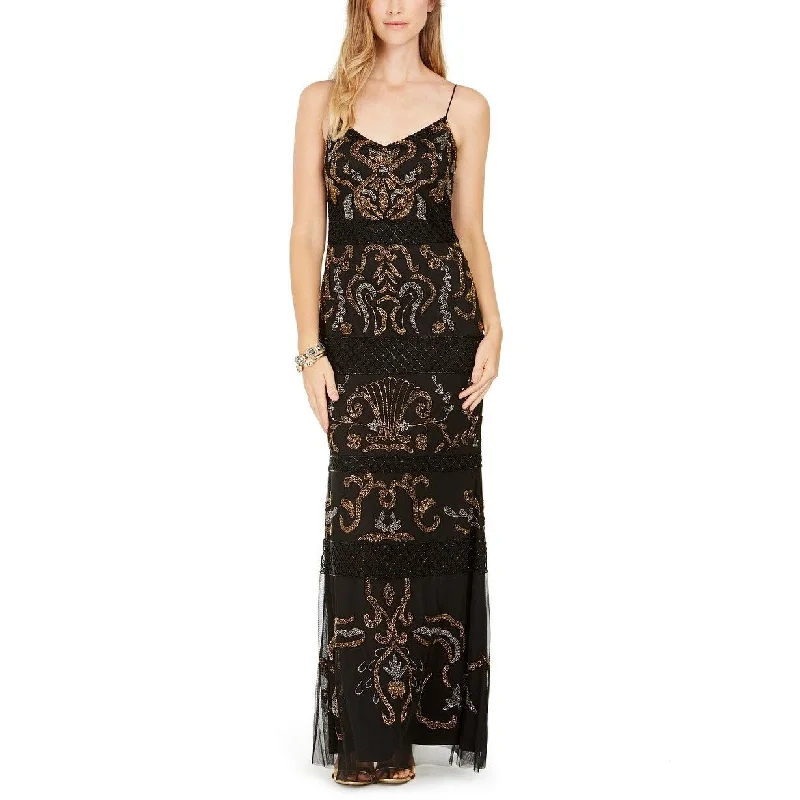 women's petite dressesAdrianna Papell Women's Embellished Gown Black Size 6