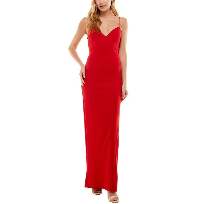 women's affordable dressesCity Studios Junior's SeaScuba Creep Gown Red Size X-Large