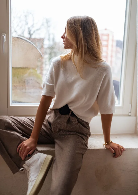 women's tops with geometric patternsPull Clark - écru