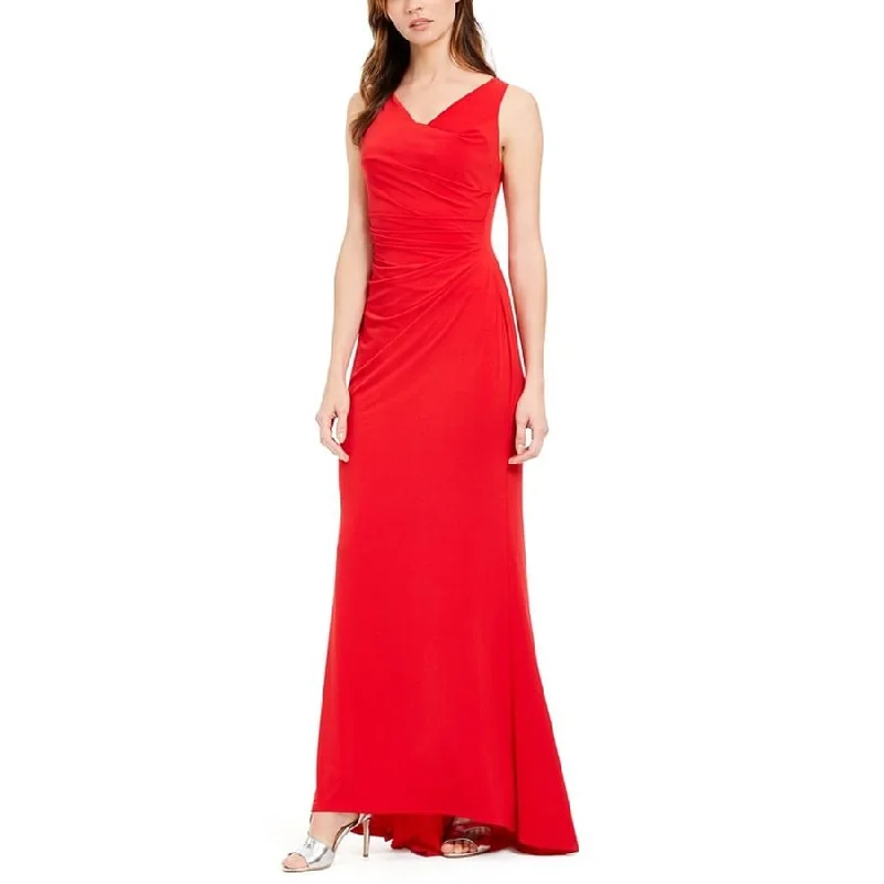 women's stylish dressesCalvin Klein Women's Draped Cowlneck Gown Medium Red Size 4