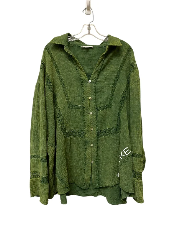 women's coats with oversized fitsJacket Shirt By Clothes Mentor In Green, Size: L