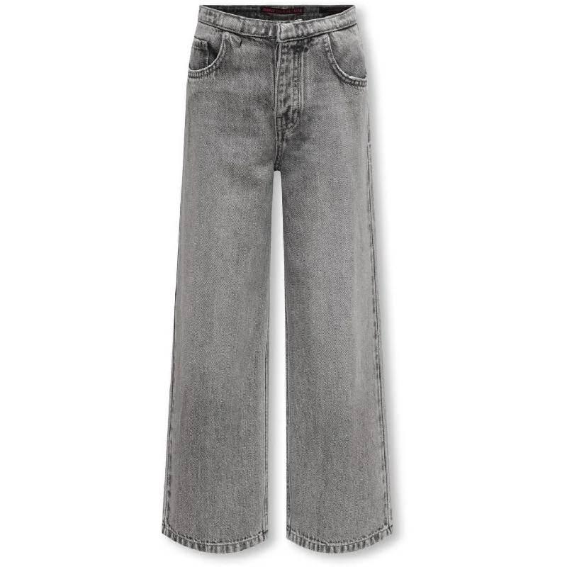 women's denim jeans for springkids ONLY Light Grey Denim Spring Wide Denim Jeans Red Dia