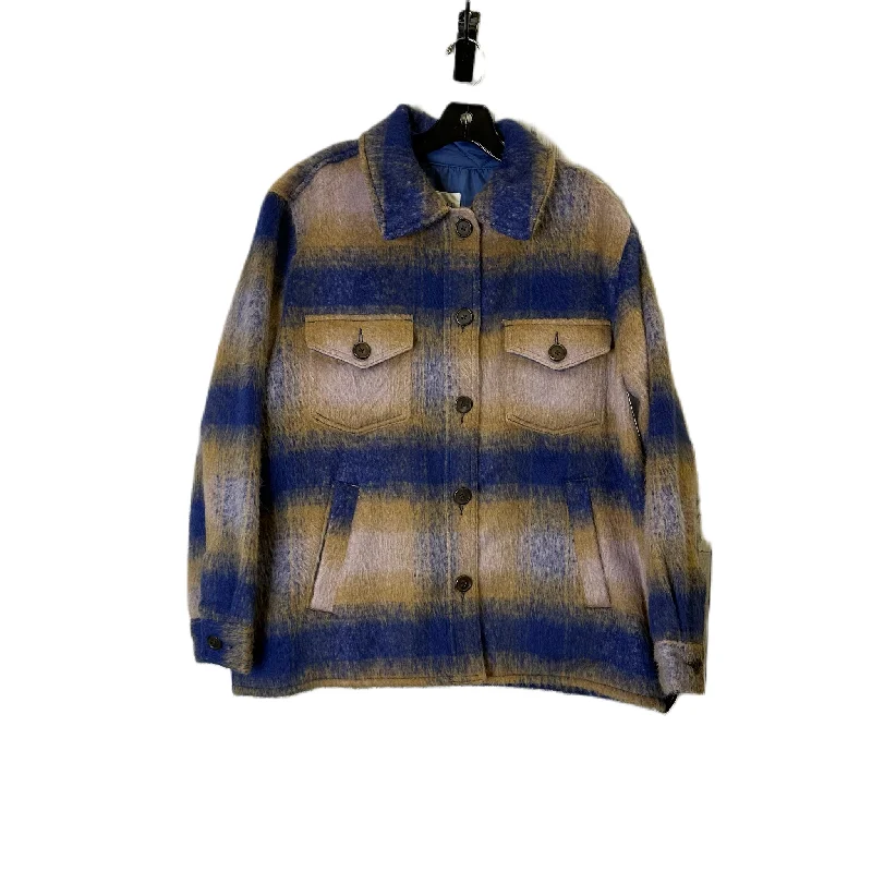 women's coats with asymmetrical hemsJacket Shirt By Gap In Blue, Size: L