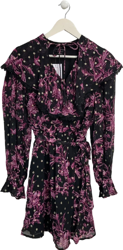 women's work dressesLove & Roses Black Bird Print Mini Dress UK 8