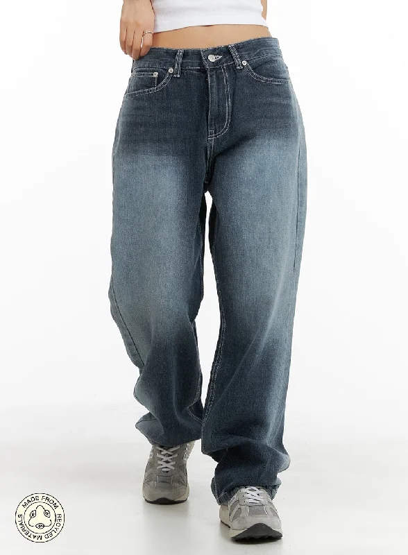 women's short denim jeansRecycled Wide Baggy Jeans (Unisex) CM425