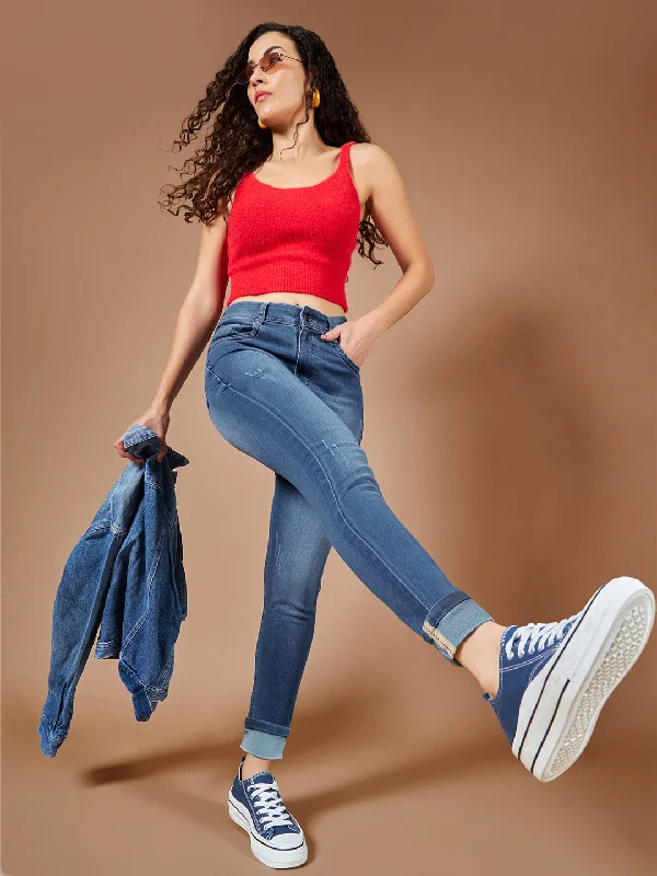 women's denim jeans for a timeless classic lookCHASEstretch™ Women's Blue Skinny Fit High Rise Denim Jeans