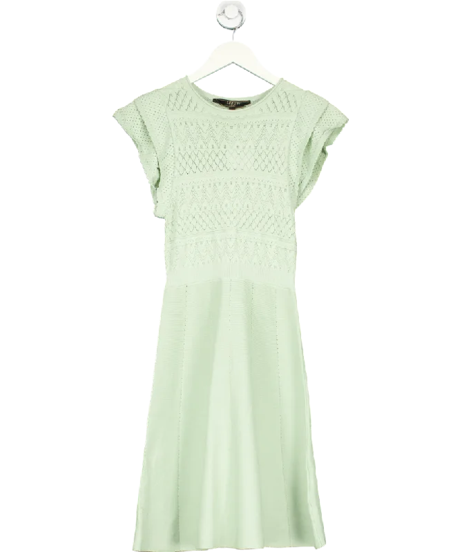 women's bow dresseslipsy london Green Crochet Mini Dress UK 8