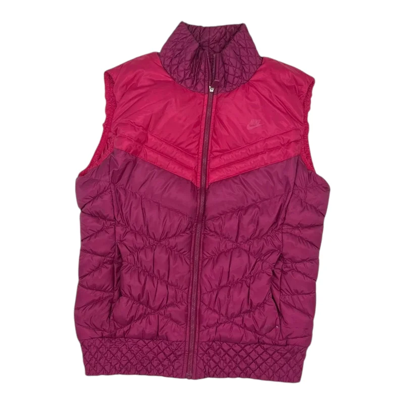 women's coats with velvet finishesVest Puffer & Quilted By Nike Apparel In Pink, Size:M