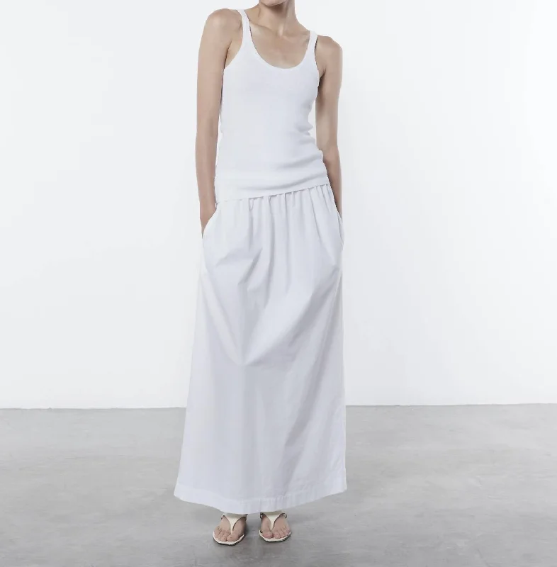 women's tiered skirtsPoplin Resort Skirt In White