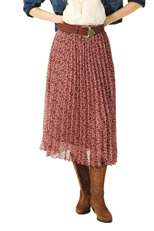 women's work skirtsKamy Midi Skirt In Burgundy