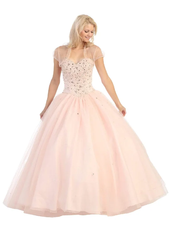 women's bell-sleeved dressesEureka Fashion - Strapless Sweetheart Jewel Crusted Evening Gown