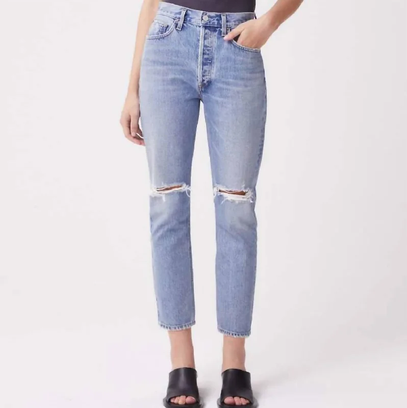 women's ripped denim jeansRiley Crop Jeans In Escalate