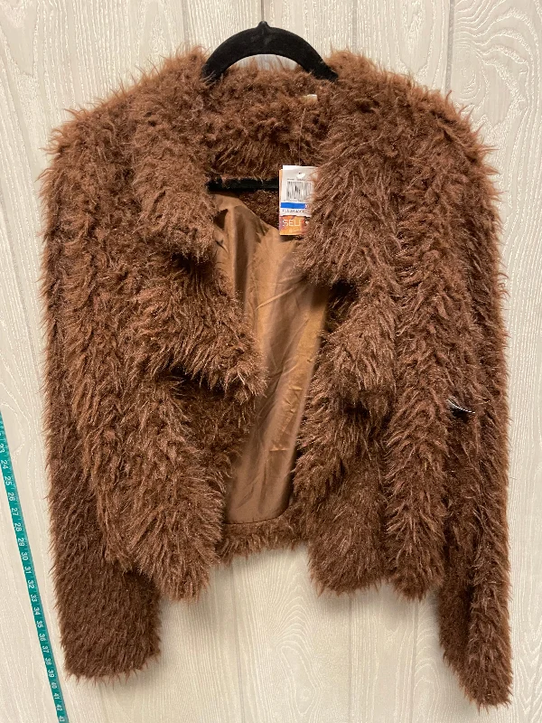 women's coats for smart casual looksCoat Faux Fur & Sherpa By Self Esteem In Brown, Size: Xl