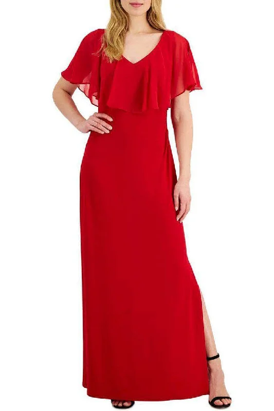 women's glam dressesConnected Apparel T1312927M1 - Short Flutter Sleeve Evening Dress