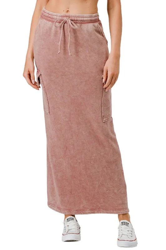 women's breathable cocktail skirtsBrushed Cargo Skirt In Ash Rose