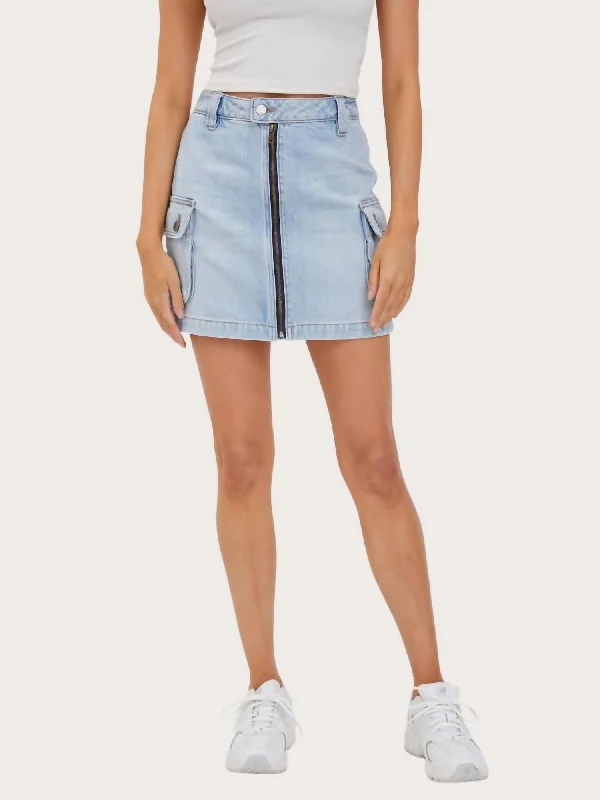 women's retro denim skirtsA-Line Cargo Skirt In Blue