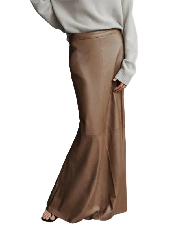 women's wool skirtsAt Last Skirt In Brown Leather