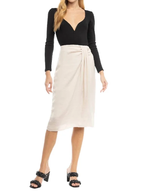 women's lightweight linen skirts for warm weatherWaterfall Midi Skirt In Papyrus