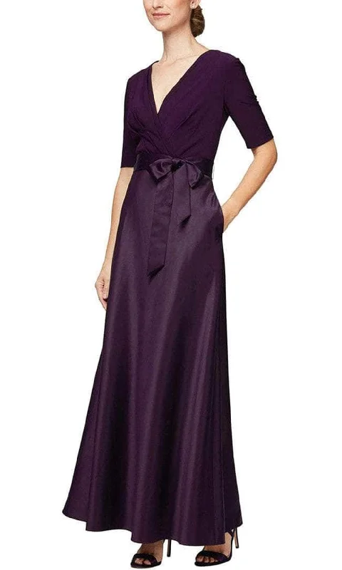 women's work dressesAlex Evenings - 82351533 V-Neck Jersey Long Dress