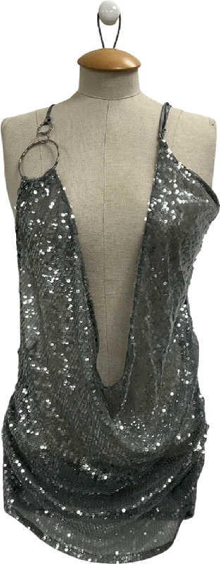 women's fair-trade dressesJaded London Metallic Silver Vixen Mini Dress UK 10