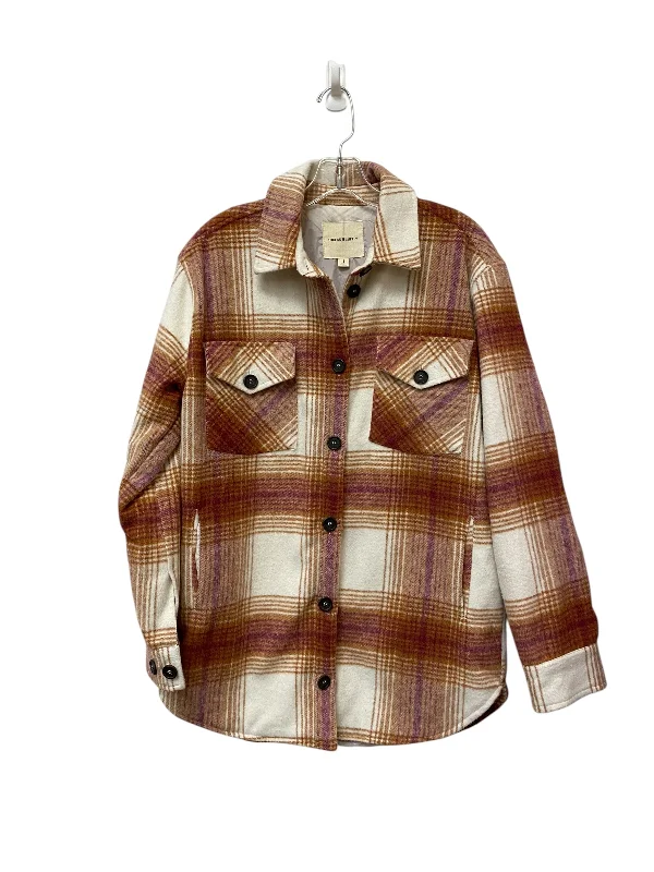 women's shearling coatsJacket Shirt By Thread And Supply In Plaid Pattern, Size: S