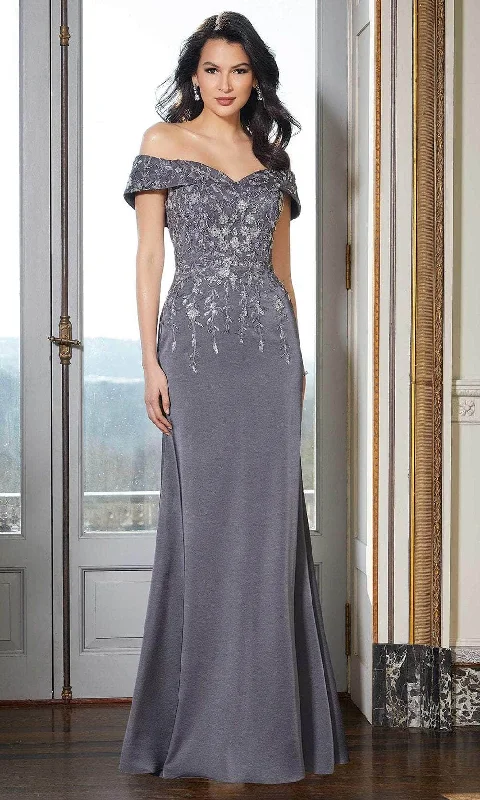 women's mini dressesMori Lee 72615 - Embroidered Sheath Evening Gown