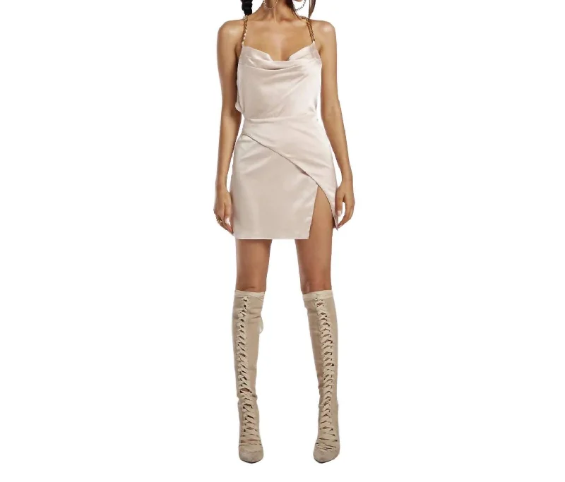 women's pastel dressesThe Dallas Mini Dress In Champagne