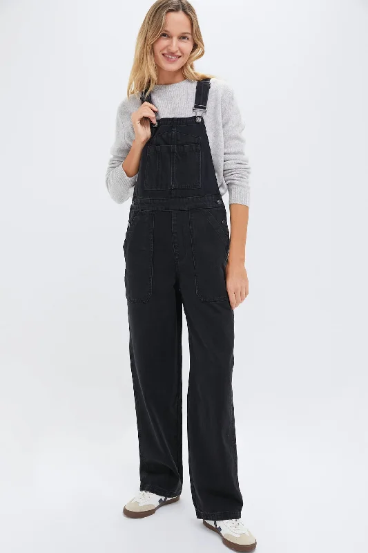 women's jumpsuits for gym sessionsWashed Black Lili Overalls