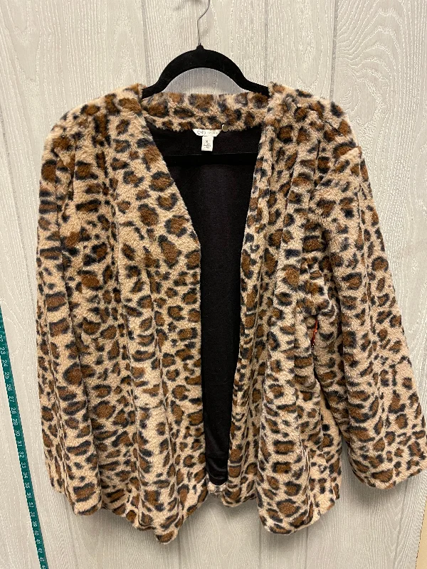 women's coats for casual FridaysCoat Faux Fur & Sherpa By Cato In Animal Print, Size: Xl