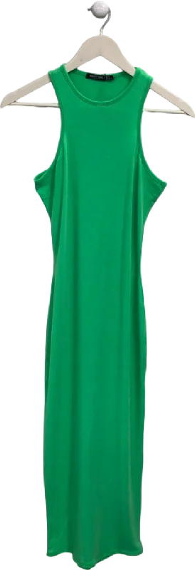 women's cocktail dressesNasty Gal Green Recycled Racer Neck Midi Dress UK 8