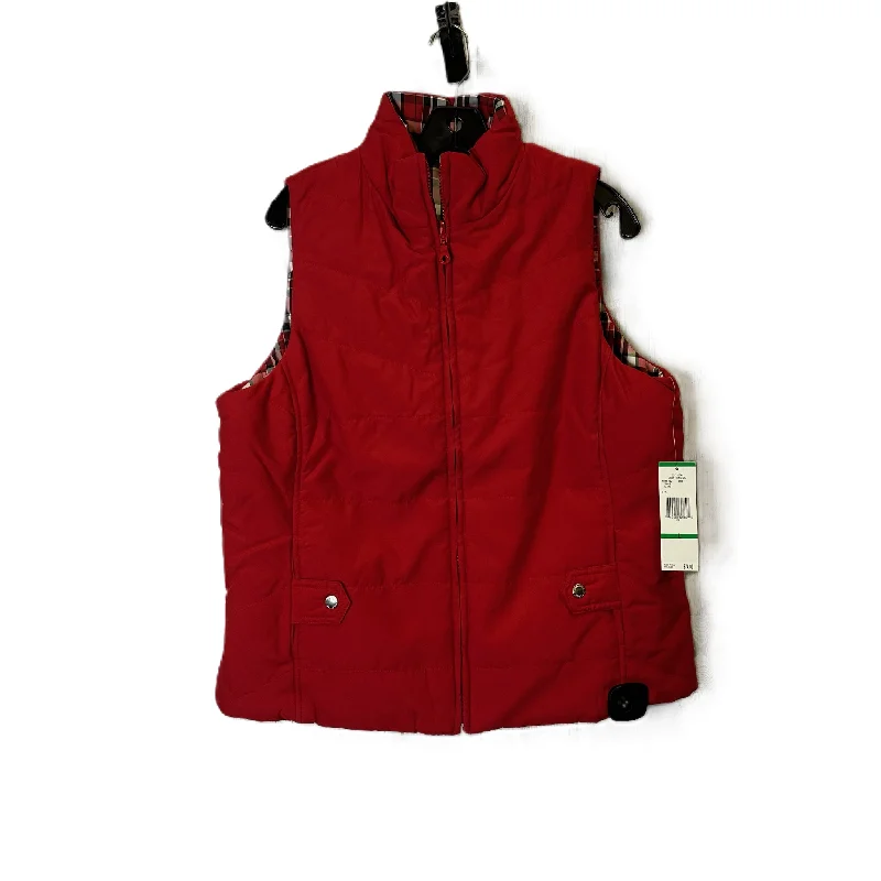 women's coats with Victorian-era influencesVest Puffer & Quilted By Jones New York In Red, Size: L