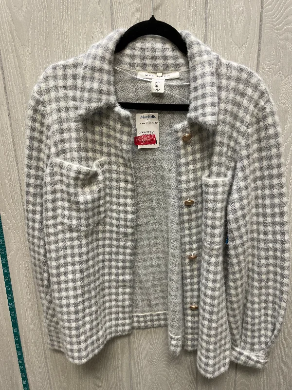 cozy women's coatsJacket Shirt By Max Studio In Grey & White, Size: S