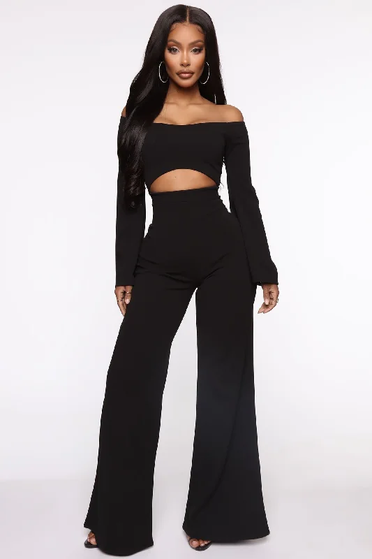 women's jumpsuits made of chiffonHard To Resist Jumpsuit - Black