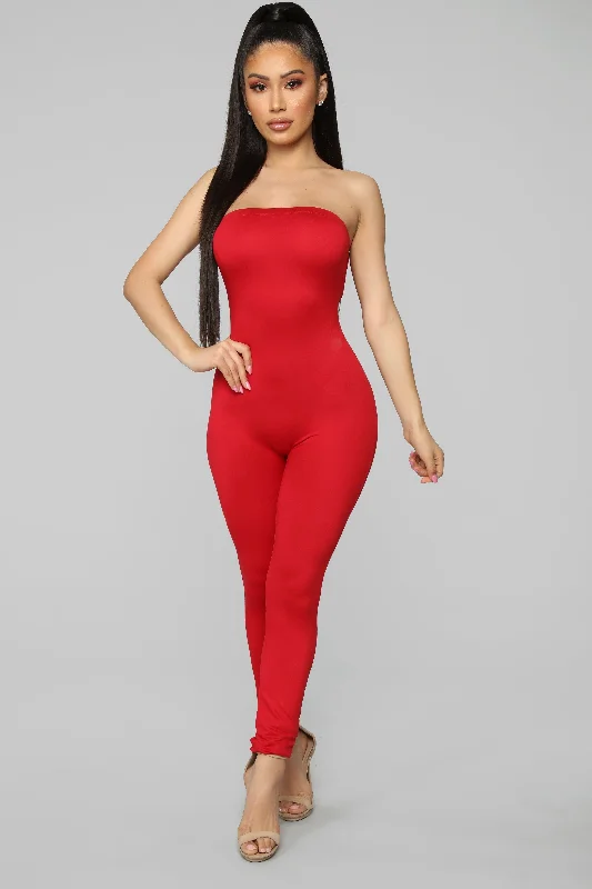 women's jumpsuits made of cottonBuenos Aires Jumpsuit - Red