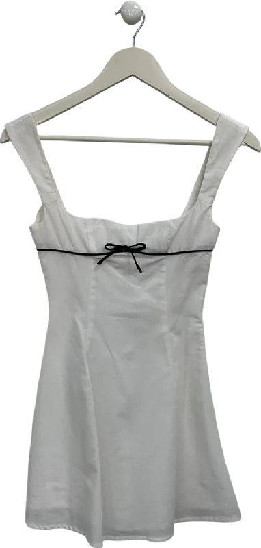 women's party dressesPepper Mayo White Contrast Bow Mini Dress UK 4