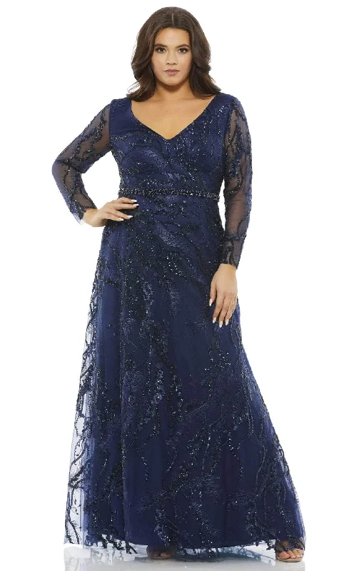 women's vintage dressesMac Duggal 67922 - Sequin-Detailed A-line Evening Gown