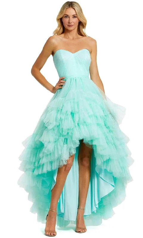 women's cotton dressesMac Duggal 20892 - Strapless High Low Evening Dress