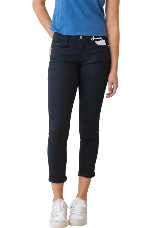 women's stone-washed denim jeansLe Garcon Jeans In Noir